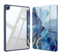 Fintie Coque Hybride pour Samsung Galaxy Tab A9 Plus/A9+ 5G 11" (modèle 2023, SM-X210/X216/X218), résistant aux Chocs, avec Dos Transparent, Fonction Veille/réveil Automatique, Effet marbre océan