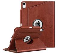 Fintie Coque iPad Air 4 10.9 Pouces 2020 avec Porte-Stylo Support 2ème Génération Rotation à 360 Degrés avec Fonction Mise en Veille/Réveil Automatique pour iPad Air 4ème Génération Marron