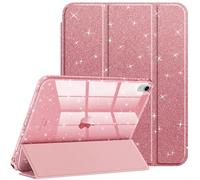 FINTIE Coque Pailletée pour iPad A16 11e Génération 11"/iPad 10e Gén 10.9" | Étui Scintillant avec Porte-Stylet, Housse Transparente Brillante Antichoc, Or Rose
