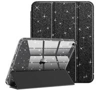 FINTIE Coque Pailletée pour iPad A16 11e Génération 11"/iPad 10e Gén 10.9" | Étui Scintillant avec Porte-Stylet, Housse Transparente Brillante Antichoc, Noir