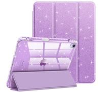 FINTIE Coque pour iPad Air 11 Pouces M4/M3/M2 (2026/2025/2024) et iPad Air 5/4 10.9” (2022/2020) - [Série Pailleté] Etui Scintillant, Housse Transparente Brillante Antichoc, Violet