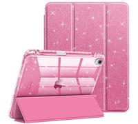 FINTIE Coque pour iPad Air 11 Pouces M4/M3/M2 (2026/2025/2024) et iPad Air 5/4 10.9” (2022/2020) - [Série Pailleté] Etui Scintillant, Housse Transparente Brillante Antichoc, Rose