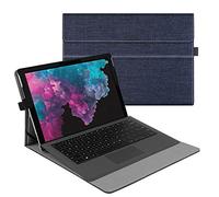FINTIE Coque pour 12.3” Microsoft Surface Pro 7+/7/6/5/4/3 - Coque Multi Angles Etui de Protection Couverture Pochette Cover, Denim Bleu