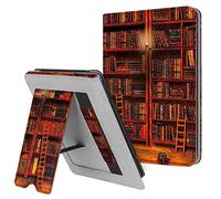 FINTIE Coque pour 6" Kindle Paperwhite (10e Génération, 2018) | pour Paperwhite Ancienne Génération 2012-2018, Étui avec Béquille Intégrée, Fente pour Carte et Dragonne, Bibliothèque