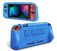Fintie Coque pour enfant compatible avec Nintendo Switch avec 2 emplacements pour cartes de jeu - [Ultralégère] [Antichoc] Coque de protection avec prise en main ergonomique, adaptée aux enfants pour console Switch (Bleu)