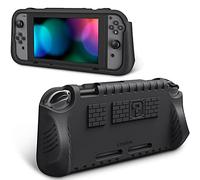 Fintie Coque pour enfant compatible avec Nintendo Switch avec 2 emplacements pour cartes de jeu - [Ultralégère] [Antichoc] Coque de protection avec prise en main ergonomique, adaptée aux enfants pour console Switch (Noir)