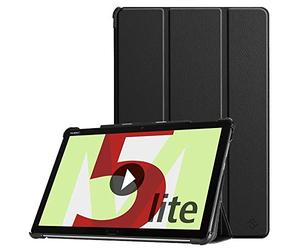 FINTIE Coque pour Huawei MediaPad M5 Lite 10 10.1 Pouces 2018 - Étui Ultra-Mince et Léger Housse de Protection Cover Protection avec Fonction Sommeil/Réveil Automatique, Noir