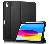 FINTIE Coque pour iPad 11ème Génération 11 Pouces 2025 (A16), iPad 10ème Génération 10.9 Pouces 2022 - [Rangement de Stylet] Housse Antichoc Souple en TPU Etui Pliable, Noir