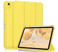 FINTIE Coque pour iPad 11ème Génération 11 Pouces 2025 (A16), iPad 10ème Génération 10.9 Pouces 2022 - [Rangement de Stylet] Housse Antichoc Souple en TPU Etui Pliable, Jaune
