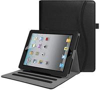 FINTIE Coque pour iPad 4e/3e/2e Génération 9.7 Pouces - Noir | Étui Housse Folio Multiposition avec Poche de Cartes et Fonction Sommeil/Réveil Automatique