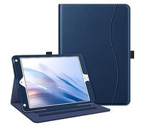 FINTIE Coque pour iPad 6e/5e Gen 2018/2017 & iPad Air 2/1-9.7 Pouces | Étui Housse Folio Multi-angle avec Poche pour Documents, Bleu Marine