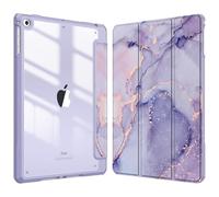 FINTIE Coque pour iPad 6e/5e Gen 2018/2017 & iPad Air 2/1-9.7 Pouces | Housse Arrière Transparente, Étui Antichoc avec Emplacement du Stylet, Marbre Lilas