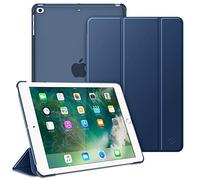 FINTIE Coque pour iPad 6e & 5e Génération 2018/2017-9.7 Pouces | Étui Mince et Léger, Housse Arrière Translucide Givrée, Sommeil/Réveil Automatique, Bleu Marine