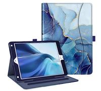 FINTIE Coque pour iPad 9.7 2018/2017 / iPad Air 2 / iPad Air 9.7 Pouces- Etui de Protection Multi Angles Housse Folio Stand Case Cover avec Poche et Fonction Sommeil/Réveil Automatique, Marbre Océan