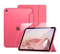 Fintie Coque pour iPad (A16) 11e/10e Génération (11/10.9 Pouces, 2025/2022) avec Verre Trempé - Coque Rigide Transparente Givrée, Housse Fine Légère, (Rose)