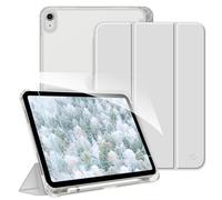 FINTIE Coque pour iPad (A16) 11e/10e Génération (11/10.9 Pouces, 2025/2022) - [avec Verre Trempé & Rangement de Stylet] Coque Rigide Transparente Givrée, Housse Fine Légère, Argent