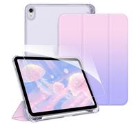 FINTIE Coque pour iPad (A16) 11e/10e Génération (11/10.9 Pouces, 2025/2022) - [avec Verre Trempé & Rangement de Stylet] Coque Rigide Transparente Givrée, Housse Fine Légère, Ombre Fantaisie