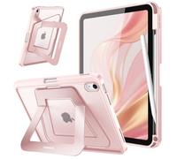FINTIE Coque pour iPad A16 11e Génération 11" 2025/iPad 10e Gén 10.9" 2022 | avec Béquille Réglable et Porte-Stylet, Etui Givré Multiposition, Adapté au Travail et aux Etudiants, Rose Clair