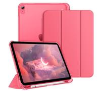 FINTIE Coque pour iPad A16 11e Génération 11" 2025/iPad 10e Gén 10.9" 2022 | Étui avec Porte-Stylet, Coque Fine Transparente Givrée, Housse Rigide Légère, Rose