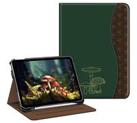 FINTIE Coque pour iPad (A16) 11ème Génération 11 Pouces 2025, iPad 10ème Génération 10.9 Pouces 2022 - [Rangement de Stylet] Housse Multipositions Etui avec Poche de Document, Champignon