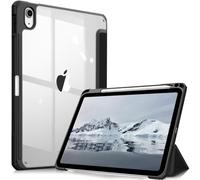 FINTIE Coque pour iPad (A16) 11ème Génération 11 Pouces 2025, iPad 10ème Génération 10.9 Pouces 2022 - [Rangement de Stylet] Coque Transparente Claire, Housse Bord Antichoc, Noir