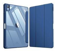 FINTIE Coque pour iPad (A16) 11ème Génération 11 Pouces 2025, iPad 10ème Génération 10.9 Pouces 2022 - [Rangement de Stylet] Coque Transparente Claire, Housse Bord Antichoc, Bleu Naval