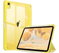 FINTIE Coque pour iPad 11ème Génération 11 Pouces A16 (2025), iPad 10ème Génération 10.9 Pouces (2022) - [Rangement de Stylet] Coque Transparente Claire, Housse Bord Antichoc, Jaune