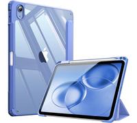 FINTIE Coque pour iPad (A16) 11ème Génération 11 Pouces 2025, iPad 10ème Génération 10.9 Pouces 2022 - [Rangement de Stylet] Coque Transparente Claire, Housse Bord Antichoc, Bleu Outremer