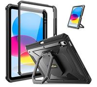 FINTIE Coque pour iPad (A16) 11ème Génération 11 Pouces 2025, iPad 10ème Génération 10.9 Pouces 2022 - [Tuatara Support Pivotant à 360°] Etui Robuste Antichoc Housse avec Protection d'écran, Noir