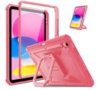 FINTIE Coque pour iPad (A16) 11ème Génération 11 Pouces 2025, iPad 10ème Génération 10.9 Pouces 2022 - [Tuatara Support Pivotant à 360°] Etui Robuste Antichoc Housse avec Protection d'écran, Rose
