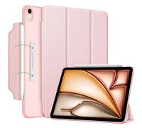 FINTIE Coque pour iPad Air 11 Pouces M3/M2 (2025/2024) et iPad Air 5/4 10.9 Pouces (2022/2020) - [Rabat Magnétique & Recharger Le Pencil] Etui Translucide Givré Housse Fine Légère, Or Rose