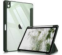 FINTIE Coque pour iPad Air 11 Pouces M3/M2 (2025/2024), iPad Air 5/4 10.9 Pouces (2022/2020) - [Rangement de Stylet] Housse Transparente Claire Etui Antichoc Veille/Réveil Auto, Vert Alpin