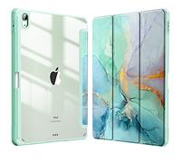 FINTIE Coque pour iPad Air 11 Pouces M3/M2 (2025/2024), iPad Air 5/4 10.9 Pouces (2022/2020) - [Rangement de Stylet] Housse Transparente Claire Etui Antichoc Veille/Réveil Auto, Marbre Émeraude