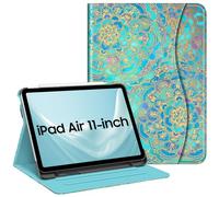 FINTIE Coque pour iPad Air 11 Pouces M4/M3/M2 (2026/2025/2024) et iPad Air 5/4 10.9” (2022/2020) - [Rangement de Stylet] Etui Multipositions Housse avec Poche de Cartes, Jade