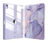 FINTIE Coque pour iPad Air 11 Pouces M3/M2 (2025/2024), iPad Air 5/4 10.9 Pouces (2022/2020) - [Rangement de Stylet] Housse Transparente Claire Etui Antichoc Veille/Réveil Auto, Marbre Lilas