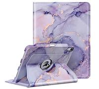 FINTIE Coque pour iPad Air 11 Pouces M3/M2 (2025/2024), iPad Air 5/4 10.9 Pouces (2022/2020) - [Rangement de Stylet] Étui Rotatif à 360° Housse Pivotante Veille/Réveil Auto, Marbre Lilas