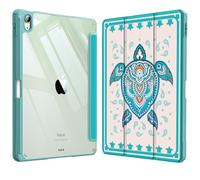FINTIE Coque pour iPad Air 11 Pouces M3/M2 (2025/2024), iPad Air 5/4 10.9 Pouces (2022/2020) - [Rangement de Stylet] Housse Transparente Claire Etui Antichoc Veille/Réveil Auto, Tortue Verte
