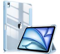 FINTIE Coque pour iPad Air 11 Pouces M3/M2 (2025/2024), iPad Air 5/4 10.9 Pouces (2022/2020) - [Rangement de Stylet] Housse Transparente Claire Etui Antichoc Veille/Réveil Auto, Bleu Ciel