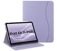 FINTIE Coque pour iPad Air 11 Pouces M3/M2 (2025/2024), iPad Air 5/4 10.9 Pouces (2022/2020) - [Rangement de Stylet] Etui Multipositions Housse avec Poche de Cartes, Lilas