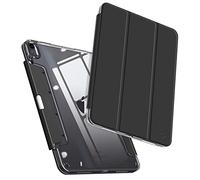 FINTIE Coque pour iPad Air 11 Pouces M3/M2 (2025/2024), iPad Air 5/4 10.9 Pouces (2022/2020) - [Tiroir Rétractable pour Ranger Pencil] Housse Transparente Claire Etui Antichoc, Noir