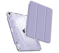 FINTIE Coque pour iPad Air 11 Pouces M3/M2 (2025/2024), iPad Air 5/4 10.9 Pouces (2022/2020) - [Tiroir Rétractable pour Ranger Pencil] Housse Transparente Claire Etui Antichoc, Lilas