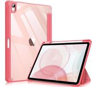 FINTIE Coque pour iPad Air 11 Pouces M3/M2 (2025/2024), iPad Air 5/4 10.9 Pouces (2022/2020) - [Rangement de Stylet] Housse Transparente Claire Etui Antichoc Veille/Réveil Auto, Rose Pastèque