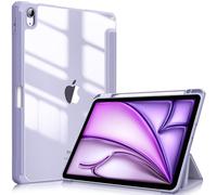 FINTIE Coque pour iPad Air 11 Pouces M3/M2 (2025/2024), iPad Air 5/4 10.9 Pouces (2022/2020) - [Rangement de Stylet] Housse Transparente Claire Etui Antichoc Veille/Réveil Auto, Lilas