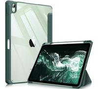 FINTIE Coque pour iPad Air 11 Pouces M3/M2 (2025/2024), iPad Air 5/4 10.9 Pouces (2022/2020) - [Rangement de Stylet] Housse Transparente Claire Etui Antichoc Veille/Réveil Auto, Vert Forêt