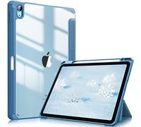 FINTIE Coque pour iPad Air 11 Pouces M3/M2 (2025/2024), iPad Air 5/4 10.9 Pouces (2022/2020) - [Rangement de Stylet] Housse Transparente Claire Etui Antichoc Veille/Réveil Auto, Bleu Brumeux