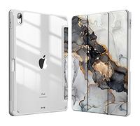 FINTIE Coque pour iPad Air 11 Pouces M4/M3/M2 (2026/2025/2024) et iPad Air 5/4 10.9 Pouces (2022/2020) - [Rangement de Stylet] Housse Transparente Claire Etui Antichoc, Marbre Nuageux