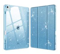 FINTIE Coque pour iPad Air 13 Pouces M4/M3/M2 (2026/2025/2024) - [Rangement de Stylet] Coque Transparente Claire, Étui Antichoc avec Bord en TPU Housse Pliable, Bleu Scintillant