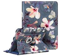 FINTIE Coque pour iPad Air 5ème Génération 10.9" 2022 / iPad Air 4ème Génération 2020 - [Rangement de Stylet] Étui Rotatif à 360° Housse Pivotante Pochette Veille/Réveil Auto, Hibiscus Fleurs