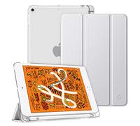 FINTIE Coque pour iPad Mini 5 (5e Génération 2019) 7.9 Pouces | Housse Mince et Légère Transparente Givrée, Étui avec Porte-stylet, Sommeil/Réveil Automatique, Argent