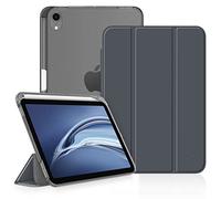 FINTIE Coque pour iPad Mini 7 2024 (A17 Pro) 8.3 Pouces/iPad Mini 6 2021 - [Rangement de Pencil] Etui Transparent Mat Housse Fine et Léger Veille/Réveil Automatique, Gris Sidéral